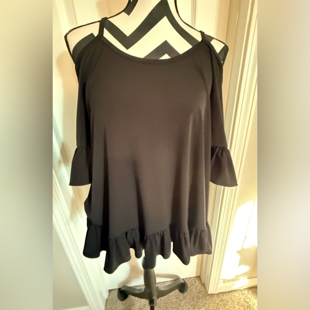 MICHAEL Michael Kors Black Ruffle Blouse